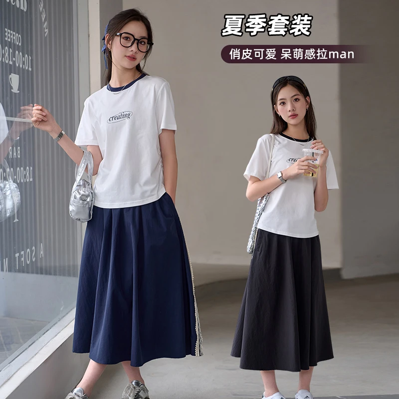 【棉感两件套】女大童短袖裙子套装夏季学院风裙初高中学生962215