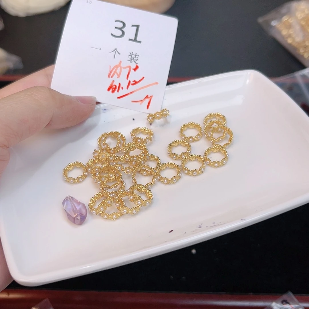 紫晶珠宝半成品银S925镀金镶嵌31