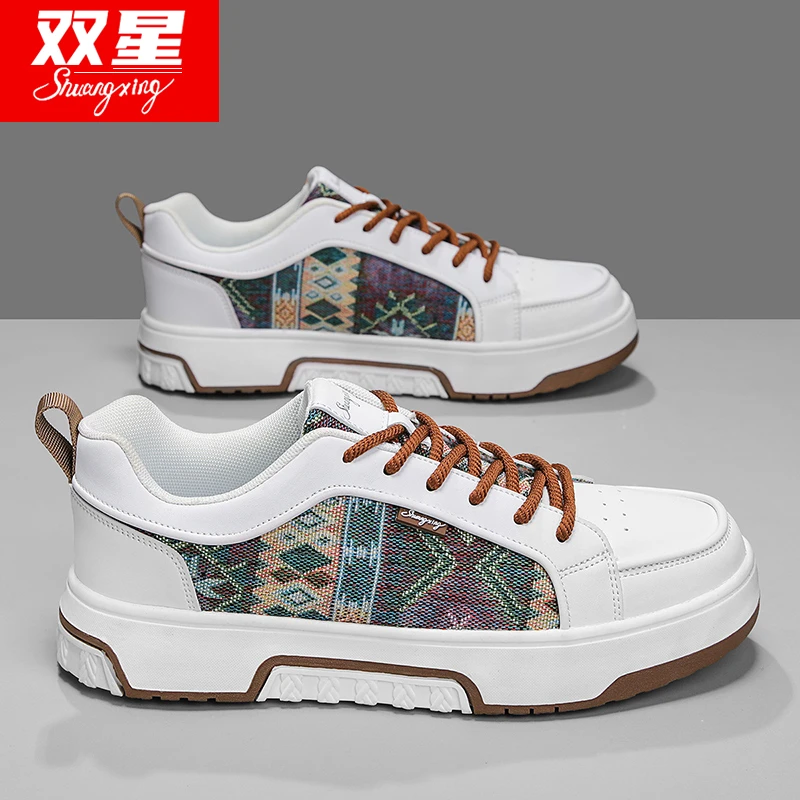 双星男士运动鞋子2025春秋季新款网面透气青少年防滑男款百搭板鞋