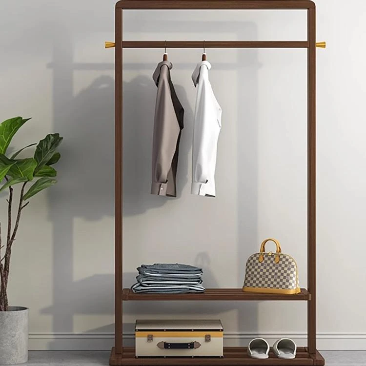 实木衣帽架卧室挂衣架落地衣服架子家用房间床头衣物收纳晾衣架子