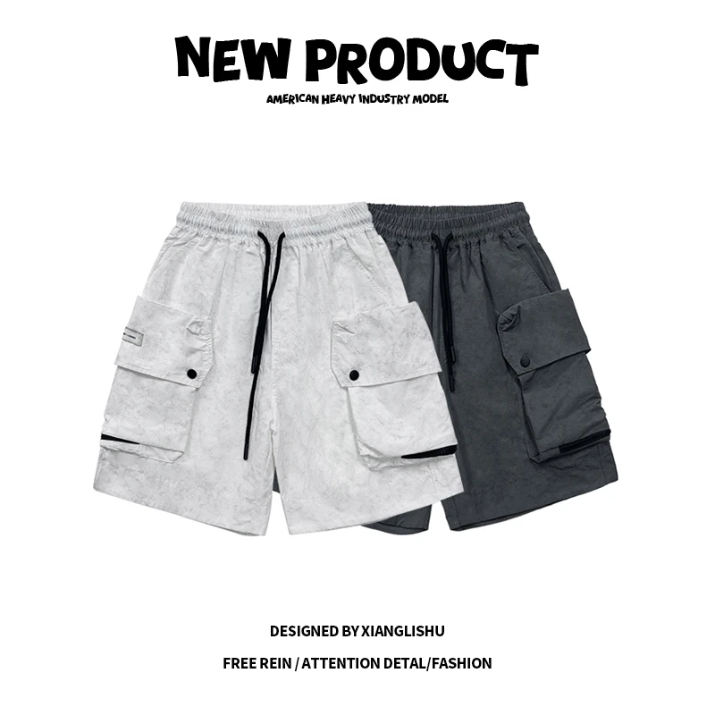 儿童工装短裤薄款2025夏装新款自制中大童速干裤男孩男童五分裤潮