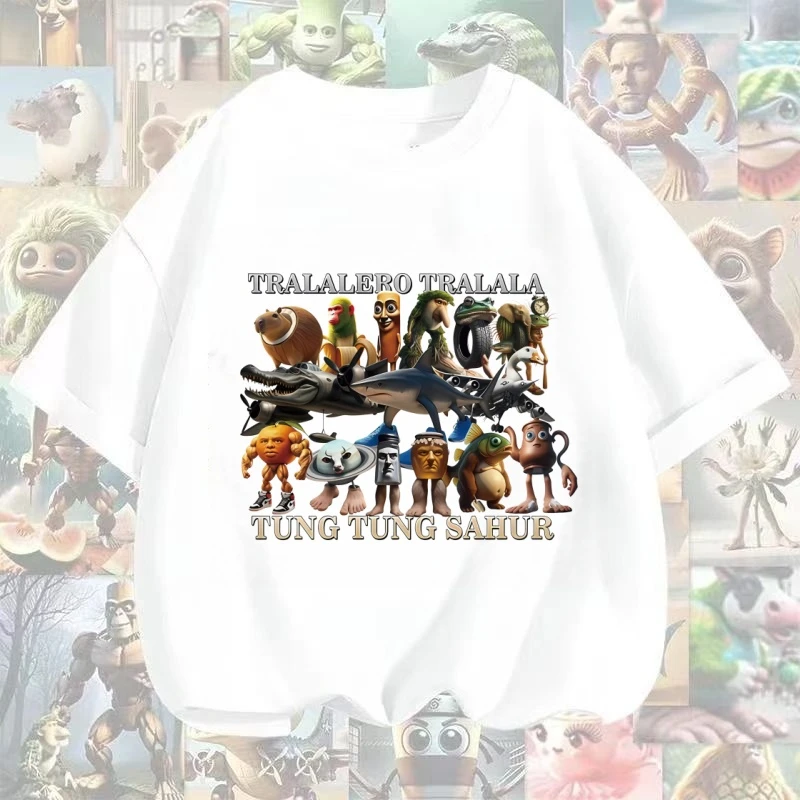 AI山海经通通哥木棍人童装潮牌衣服男女童短袖T恤纯棉打底衫上衣