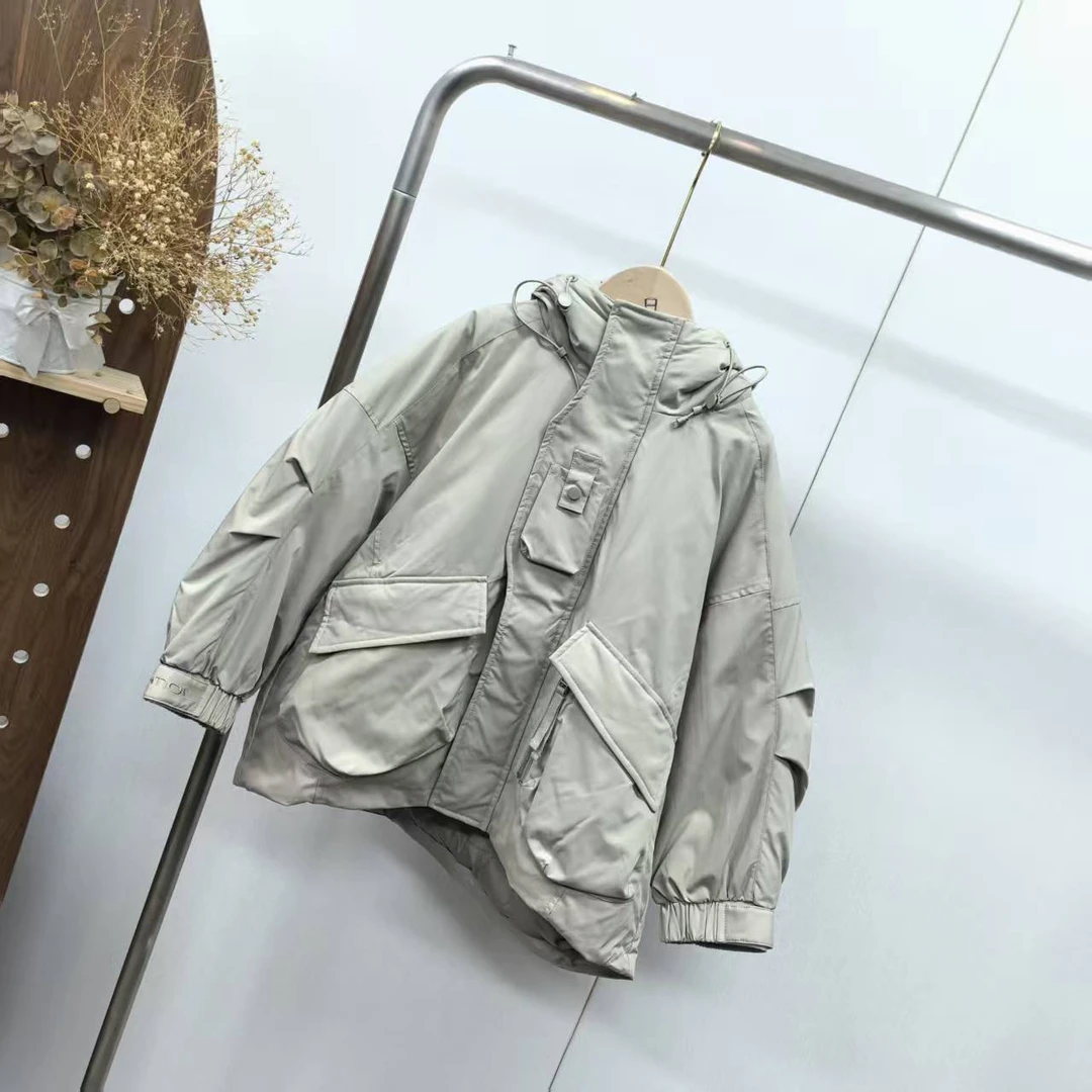 【9517】灰绿色鹅绒服B7-4/5