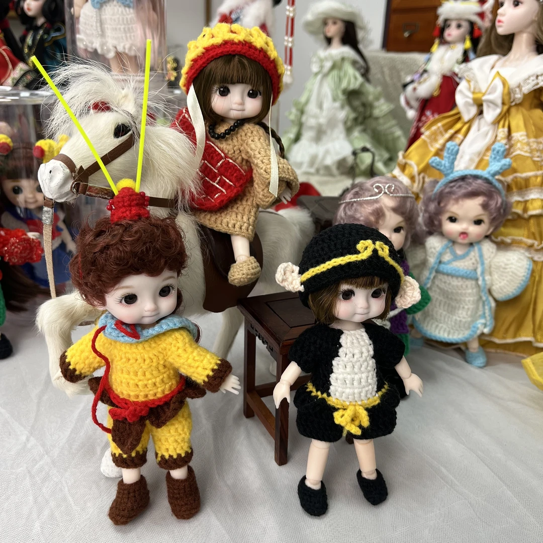 【预售】17CM针织娃娃手工diy钩针编织娃衣原创设计纯手工精品