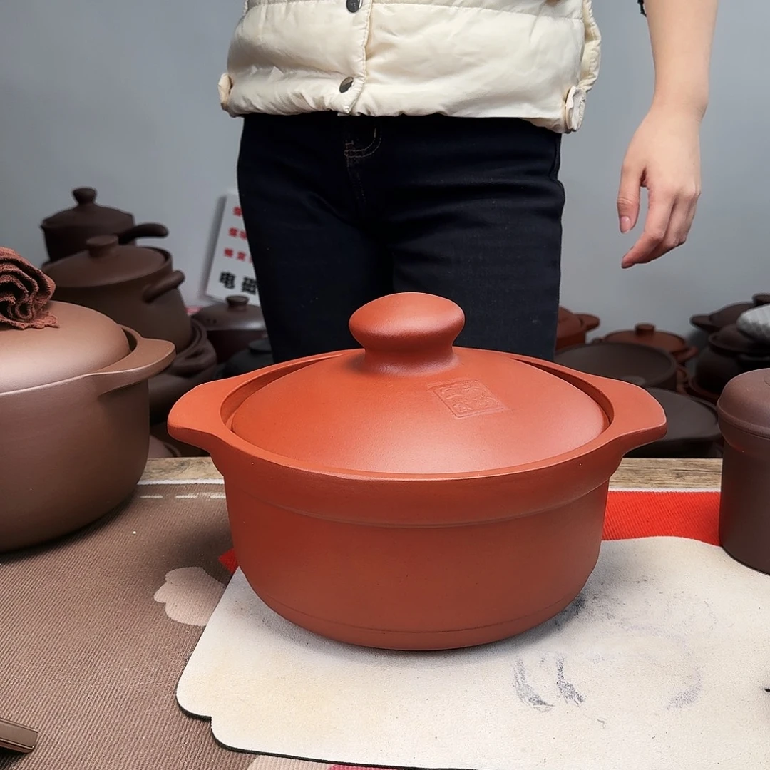 紫砂砂锅4升微微瑕