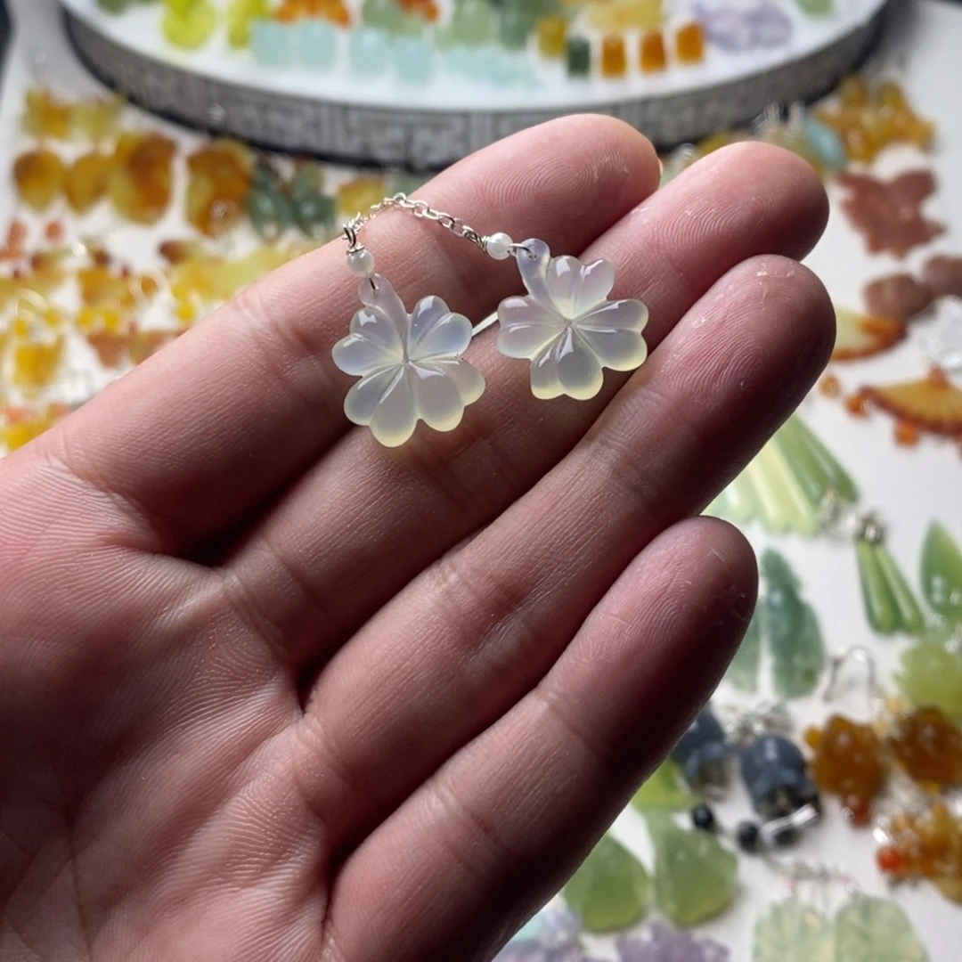 蛇纹石玉合金耳饰/颈饰