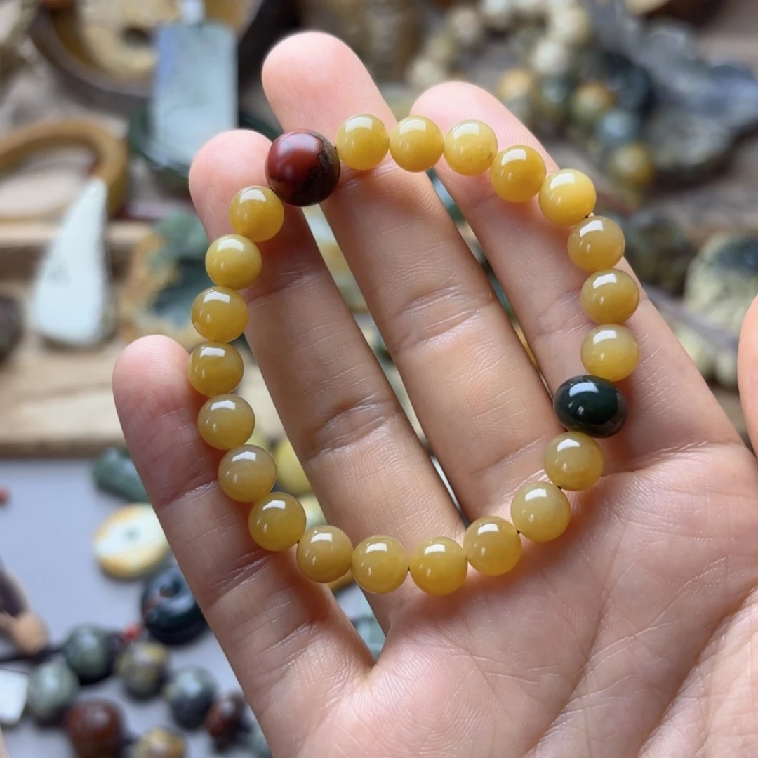 手链未镶嵌和田玉心**月