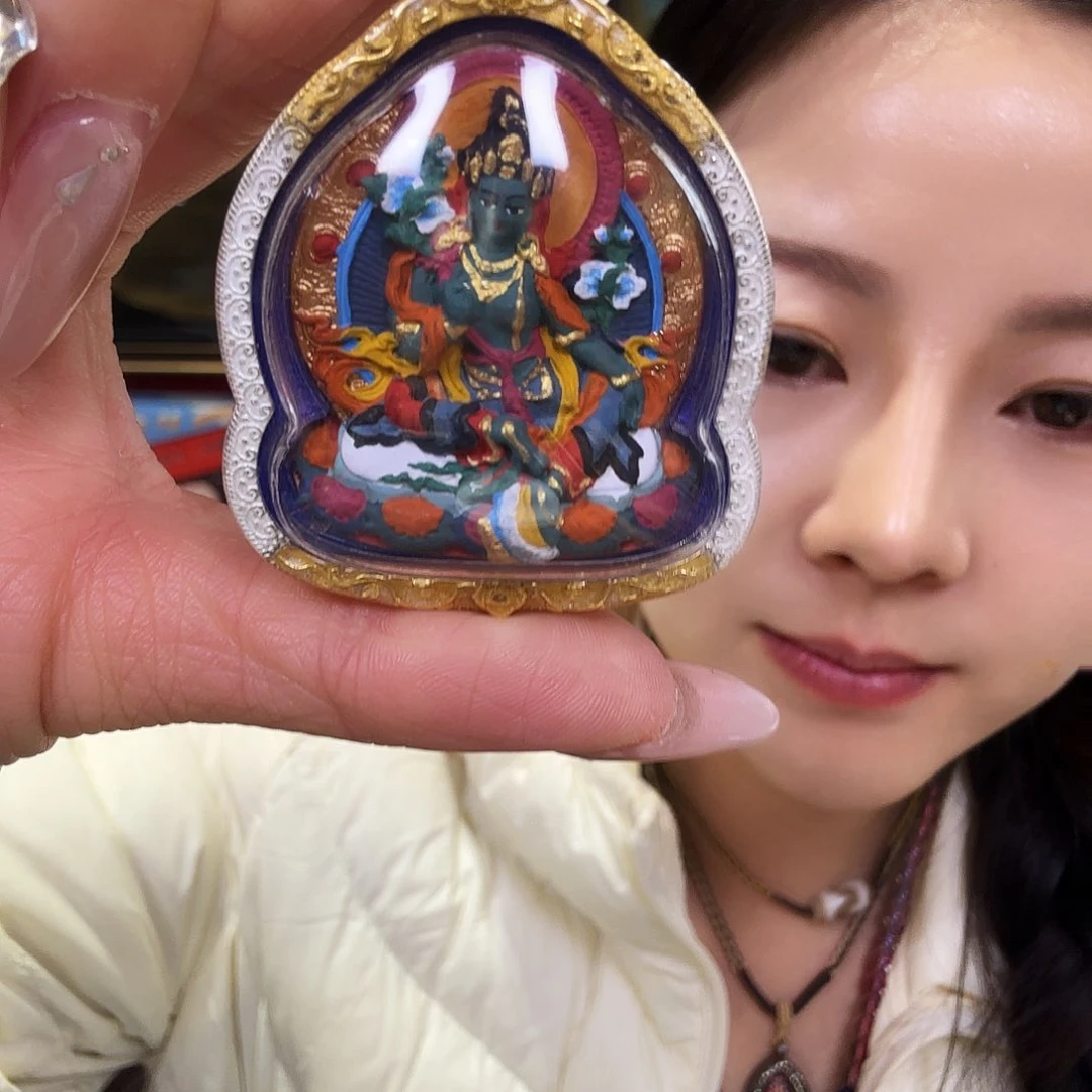 装裱画绿度母带壳子