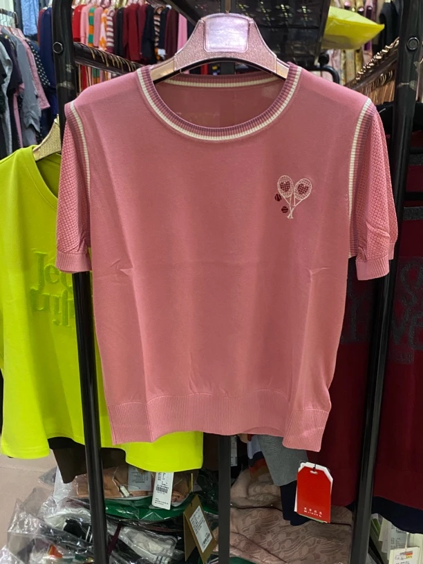 【成田细娜服装】夏季新款！圆领球拍短袖