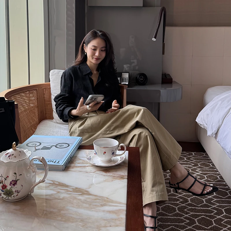 靠谱。【立裁结构】新款品质感高密新疆长绒棉镰刀裤KP250430