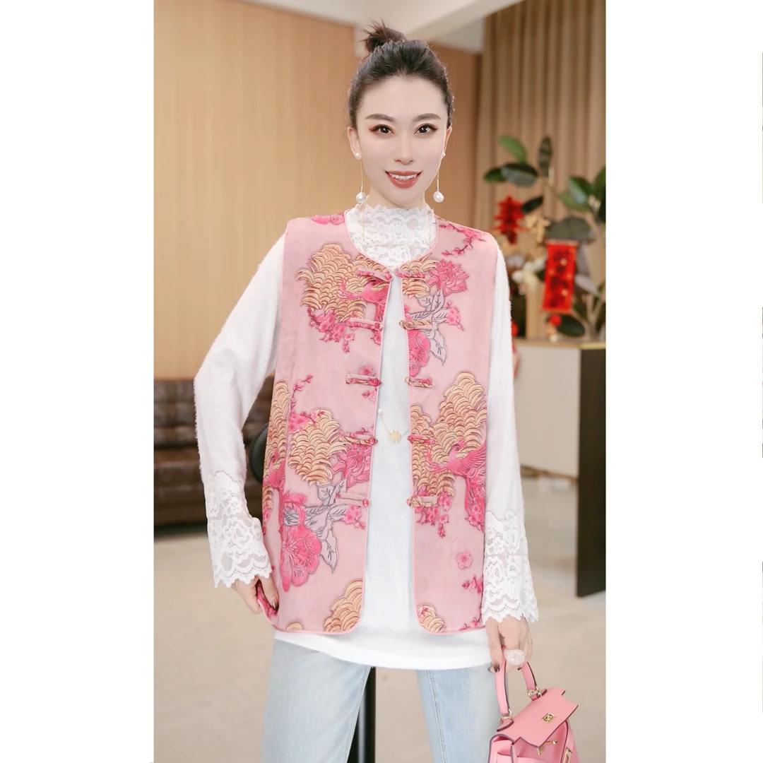 林果&季得 【与凤行】时尚减龄气质百搭设计感女士款马夹