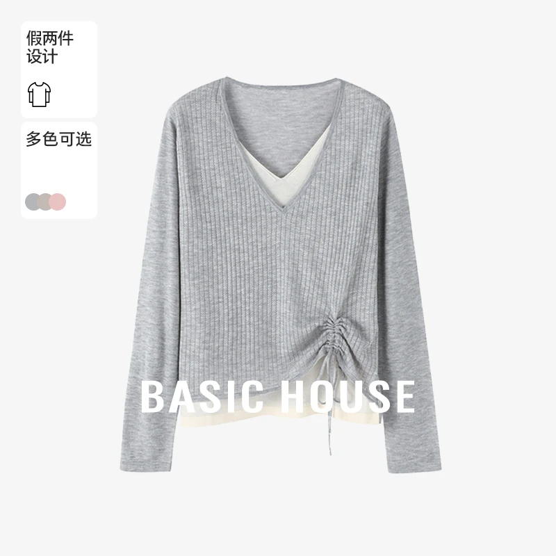 Basic House/百家好秋季女装禅意仙气飘飘显瘦针织衫-B0624S5E432