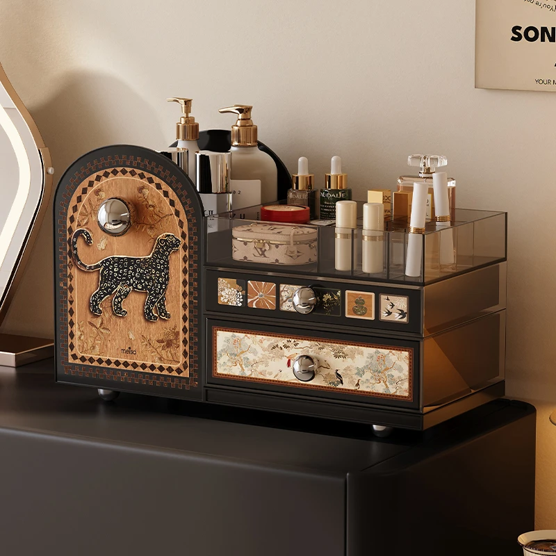 美世达化妆品收纳盒亚克力大容量口红分格首饰整理盒护肤品置物架