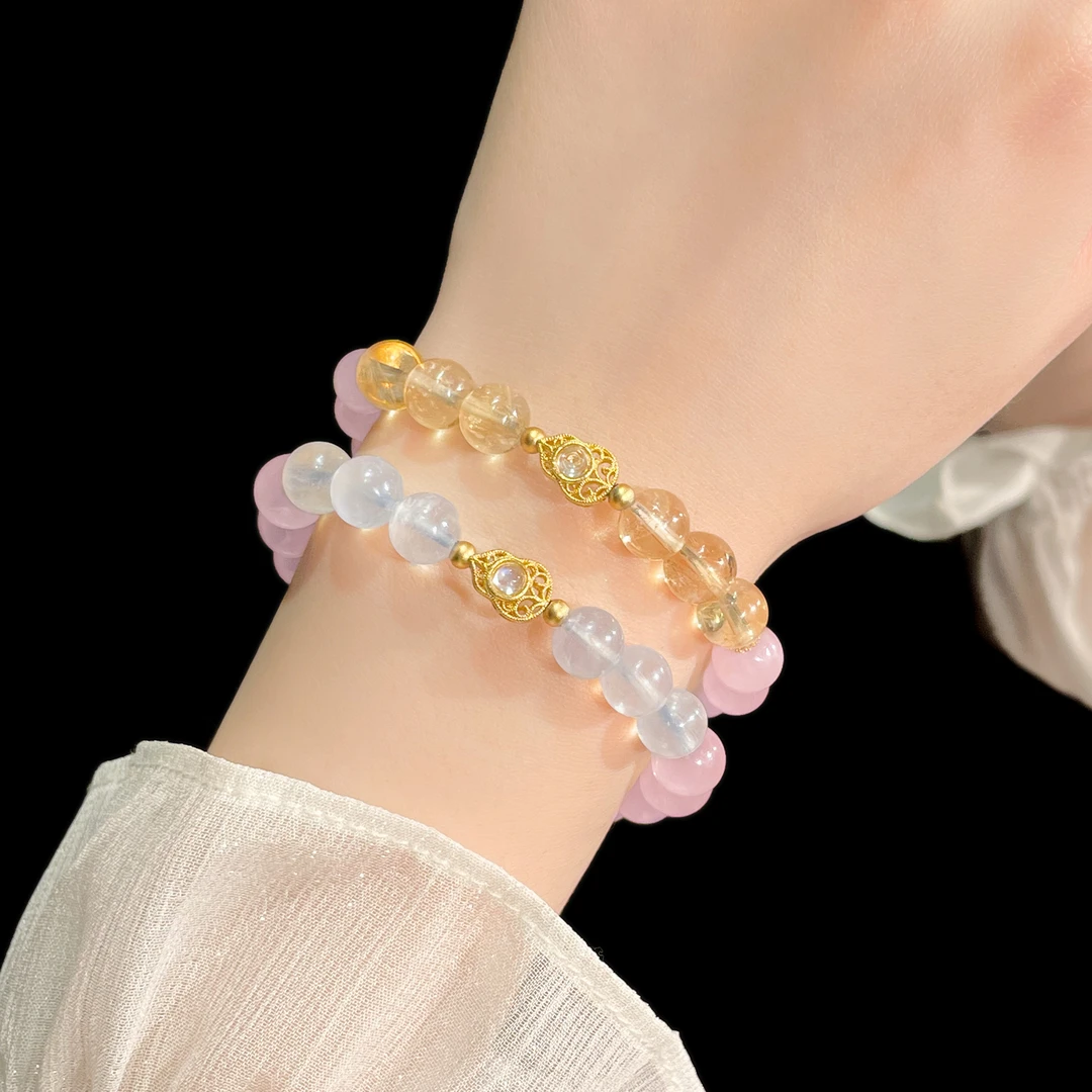 白昼集/粉黛光年手串/天然粉水晶招桃花运粉水晶手链福禄粉晶手链
