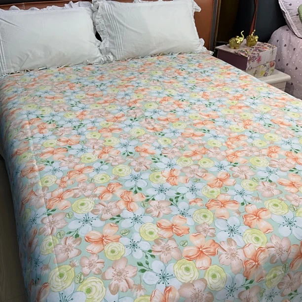 山东粗布床单（春色）尺寸2.5米×2.4米加厚原棉大帆布