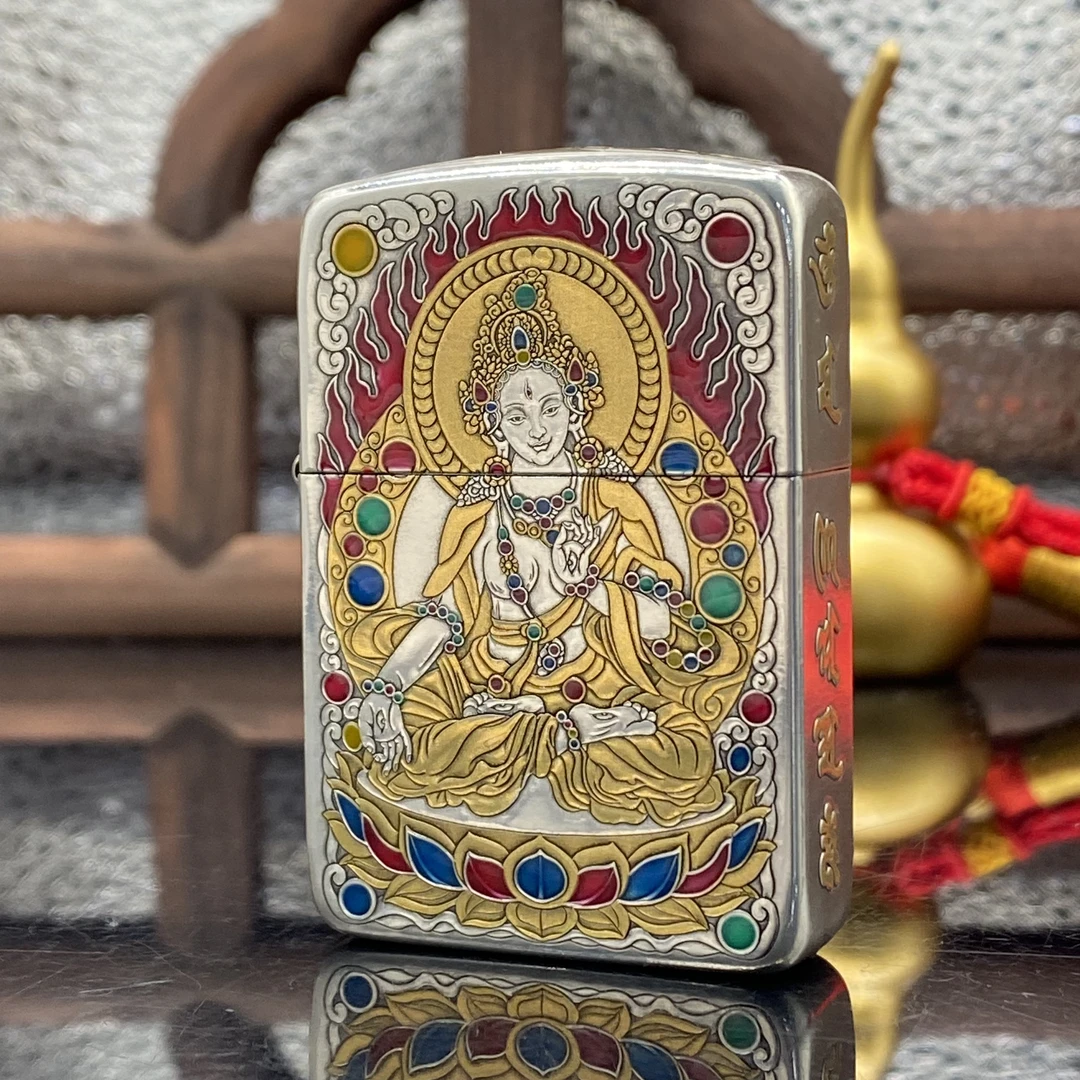 ZIPPO/之宝打火机 白度母 1941镀银鎏金珐琅彩【小飞火机】DYJ1