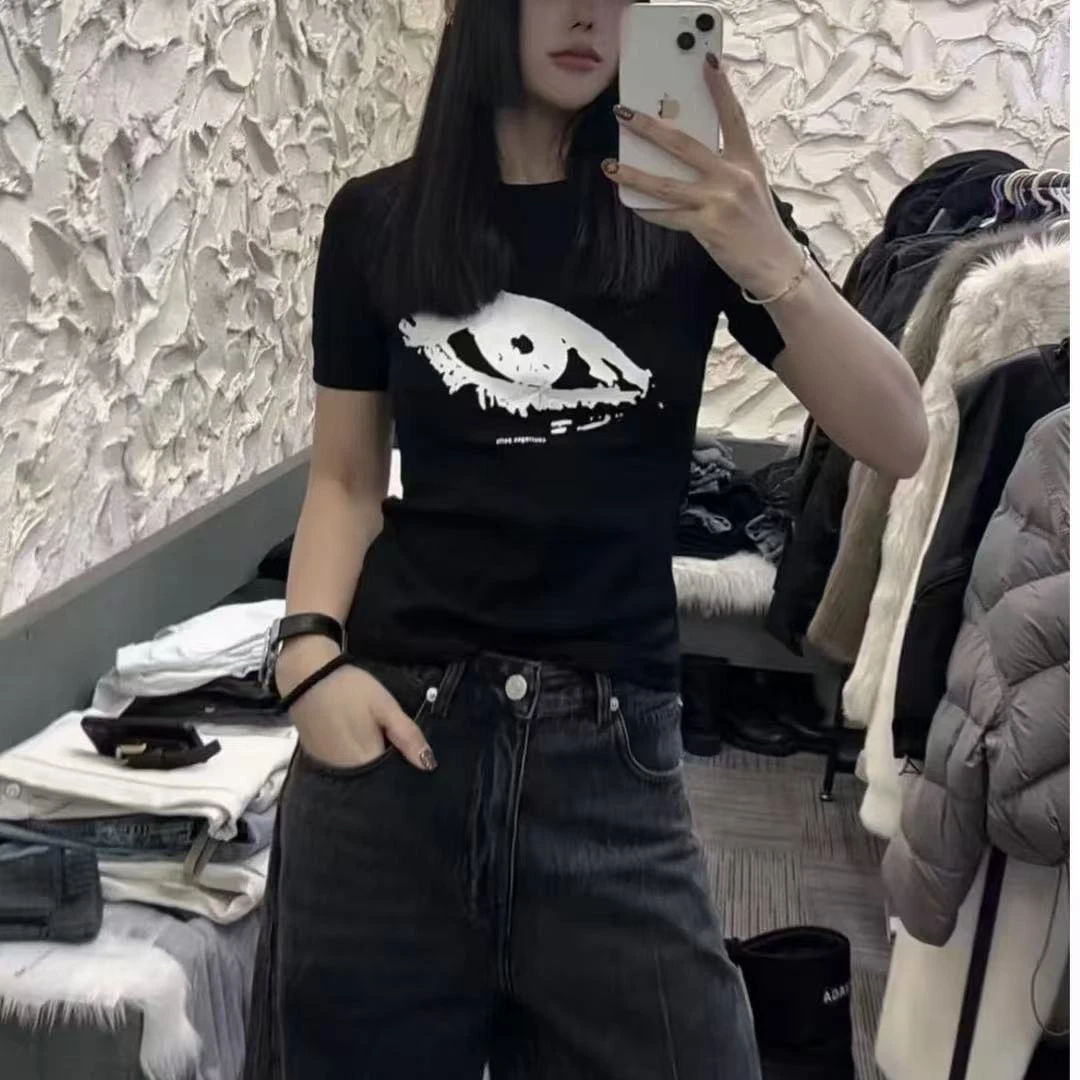 眼睛款  黑短袖T