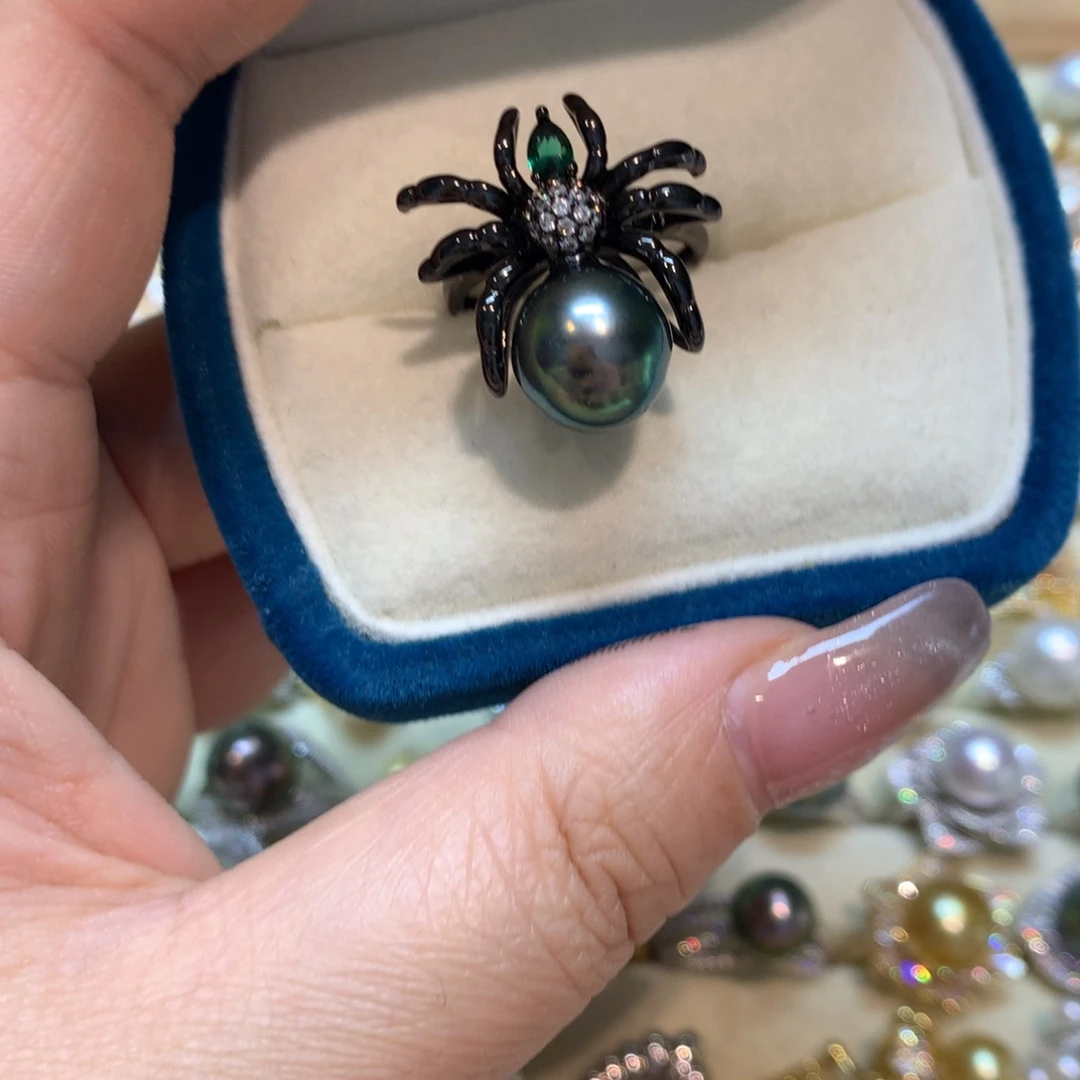 海水珍珠戒指银S925镶嵌