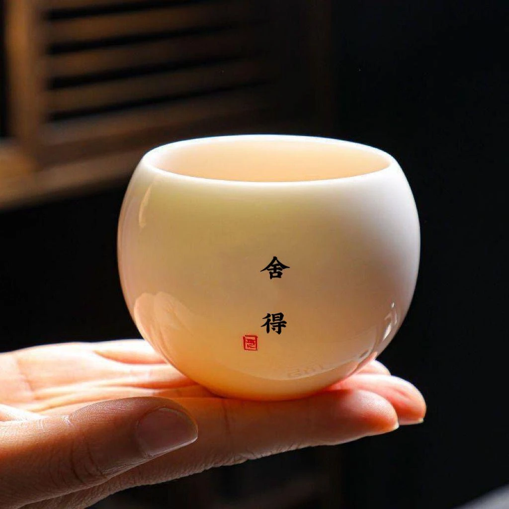 脂白瓷舍得主人杯龙蛋杯鸡蛋杯茶杯【P28】