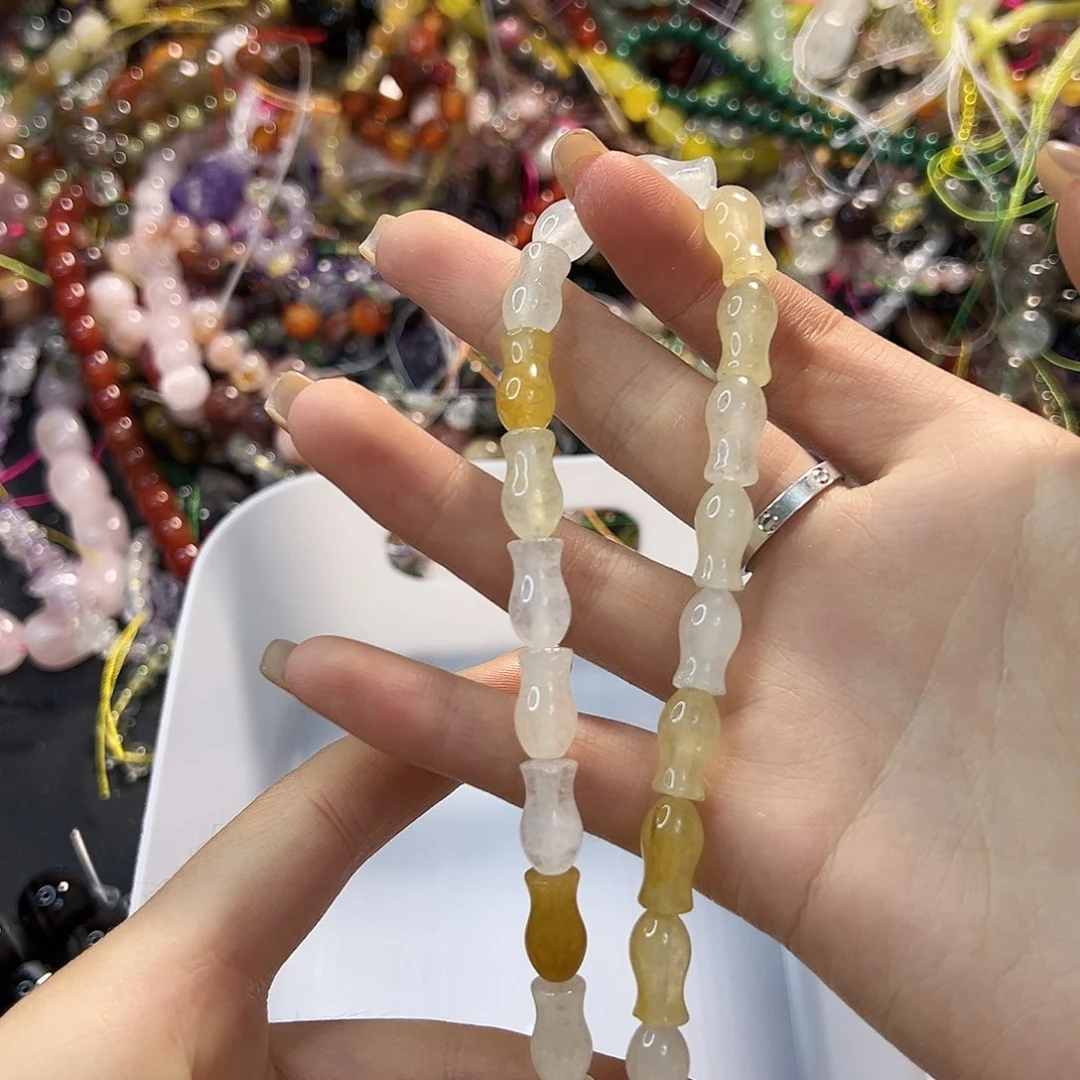 玛瑙/玉髓合金珠宝半成品金丝玉花瓶一条