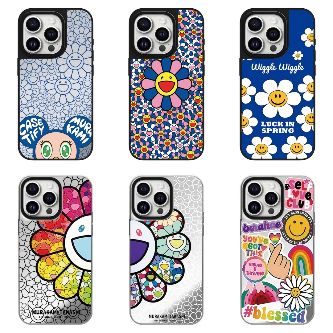 case村上隆太阳花笑脸iphone17手机壳适用苹果15磁吸14防摔套