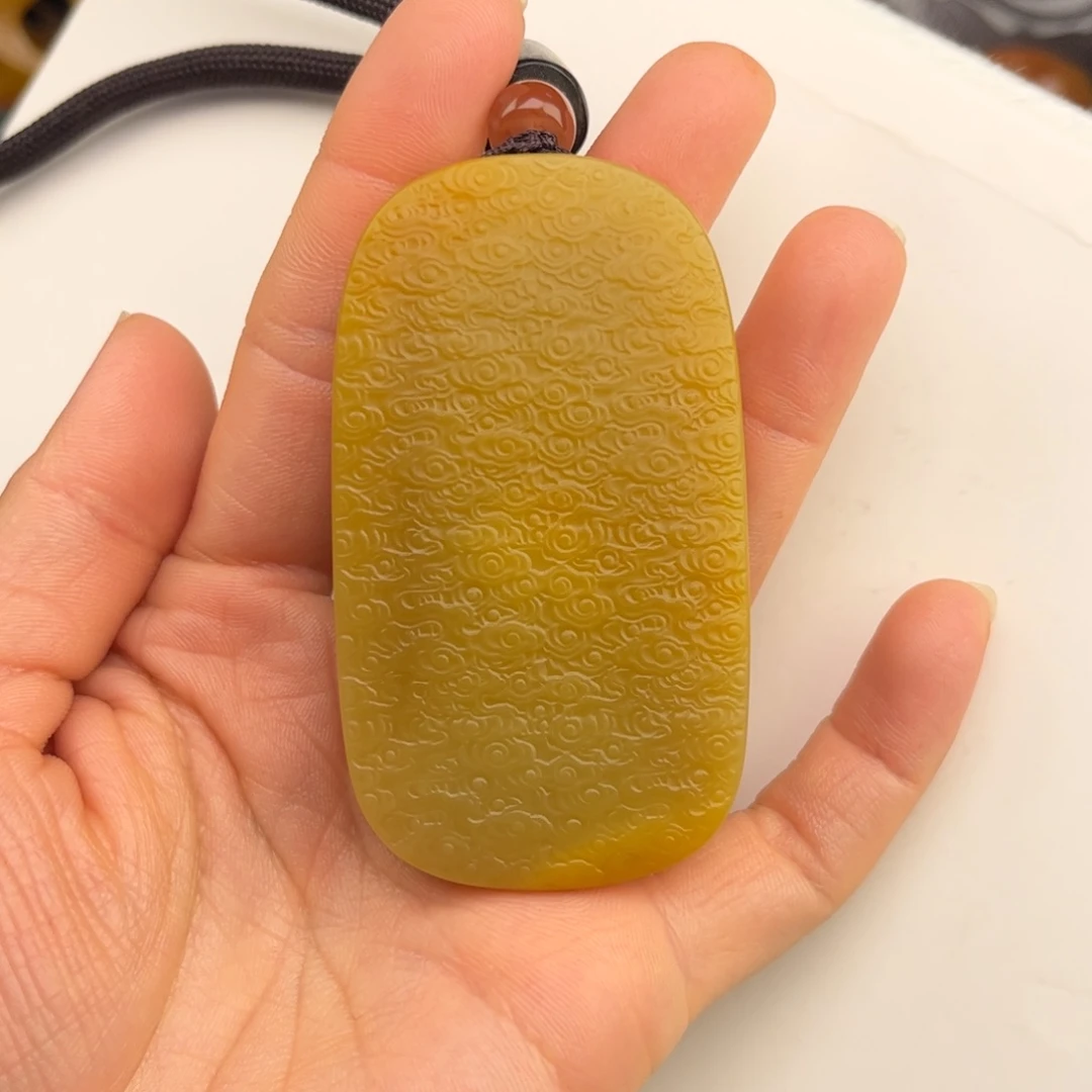 石英质玉黄蜡石挂件未镶嵌@****