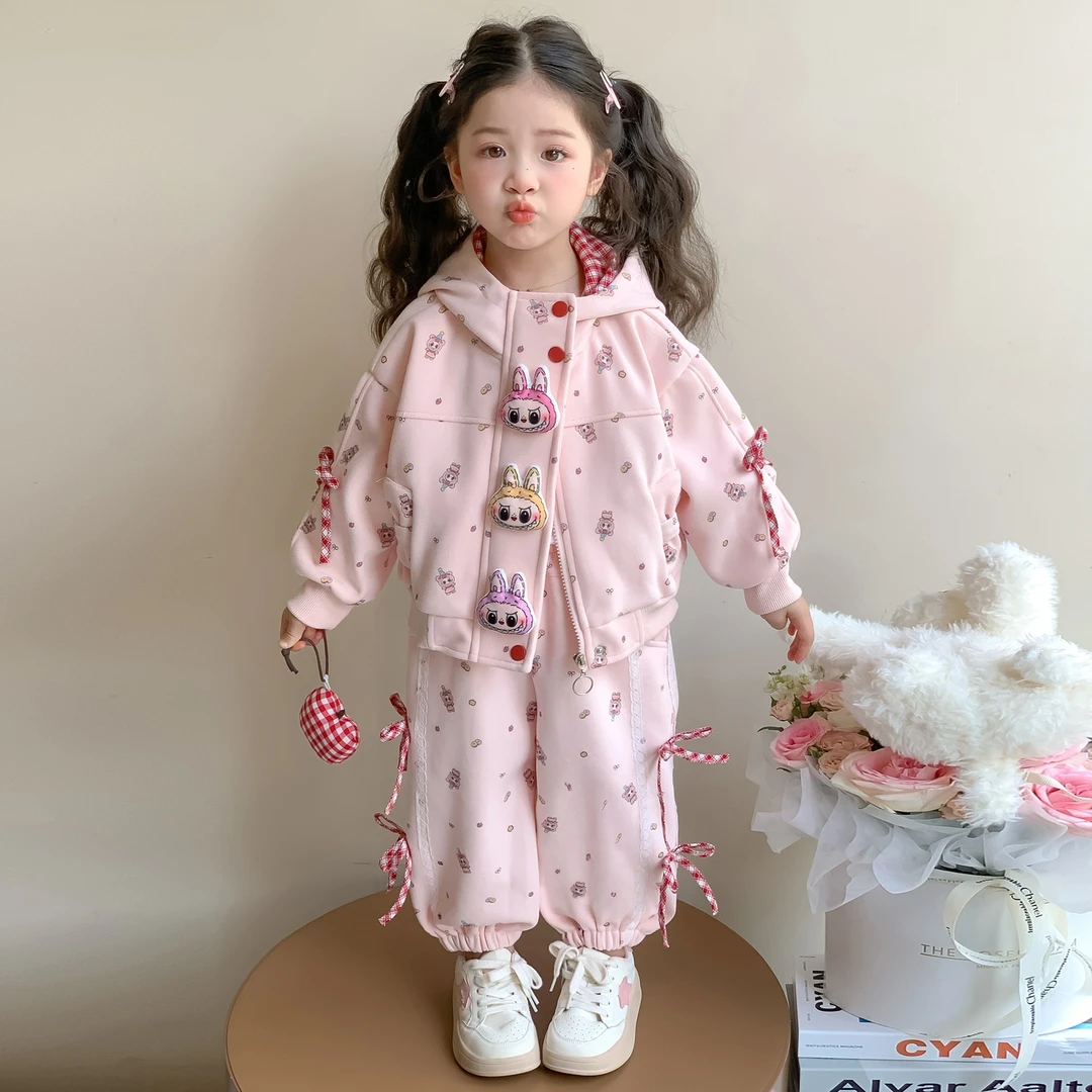 女童拉布布外套运动套装春秋季2025新款洋气时髦女宝宝儿童秋装潮