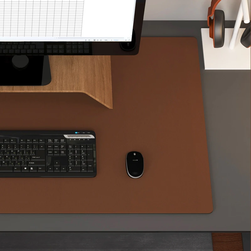 轻奢高级细牛皮纹电脑办公桌垫，液态爽滑舒适手感免洗桌垫