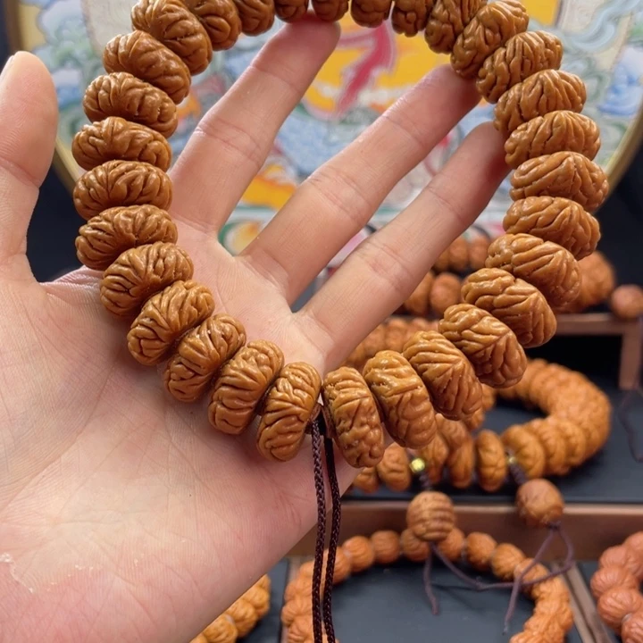 桃核手串3*0龙纹桃核祥云