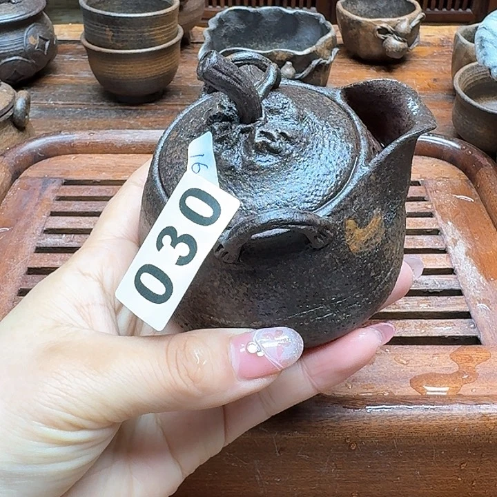 纯手工制作粗陶茶具