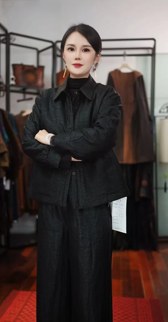 【黛墨外套】复古提花国风新中式文艺长袖240-黛墨外套