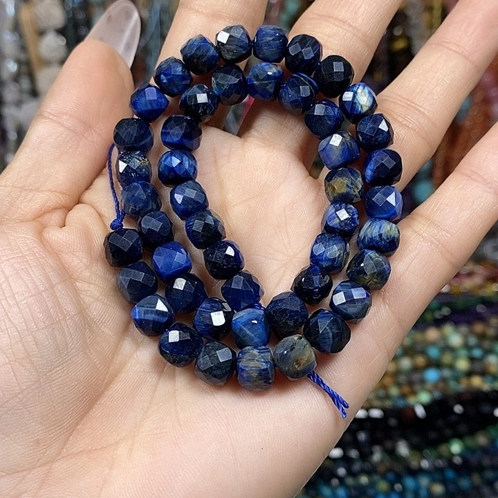 玛瑙/玉髓未镶嵌珠宝半成品虎眼切面方糖卡7.5mm