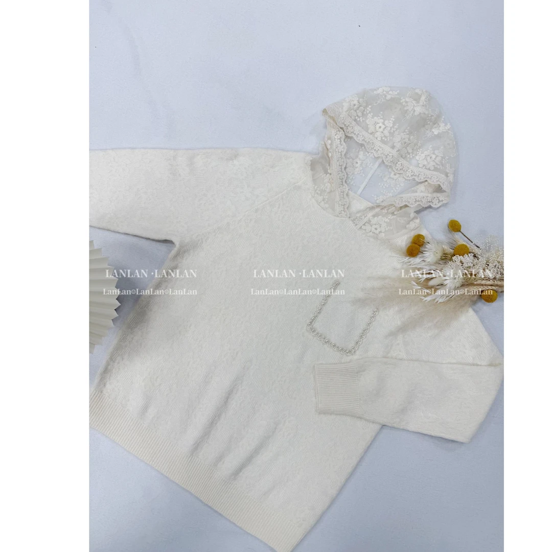 【温柔名单】#1632韩系拼接针织帽衫显瘦