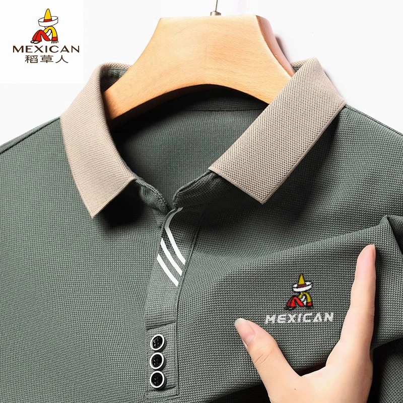 Mexican/稻草人男士短袖POLO衫夏季翻领宽松休闲男士商务半袖上衣