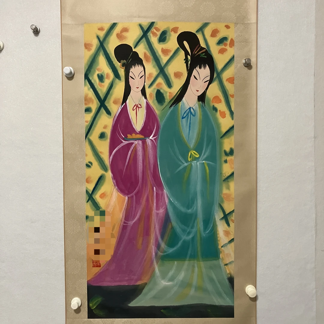 5656人物 纸本设色立轴97×49cm