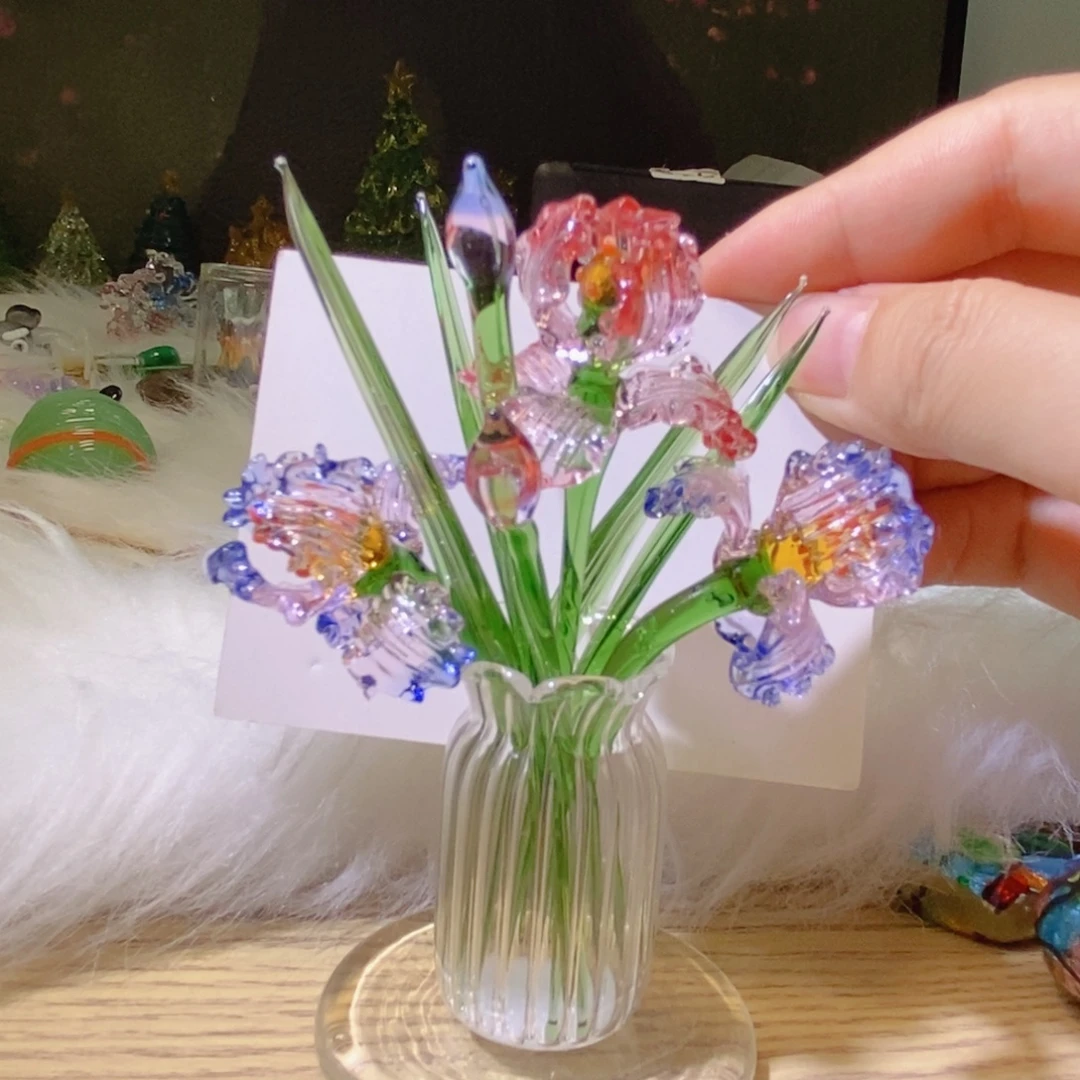 琉璃鸢尾花摆件摆件