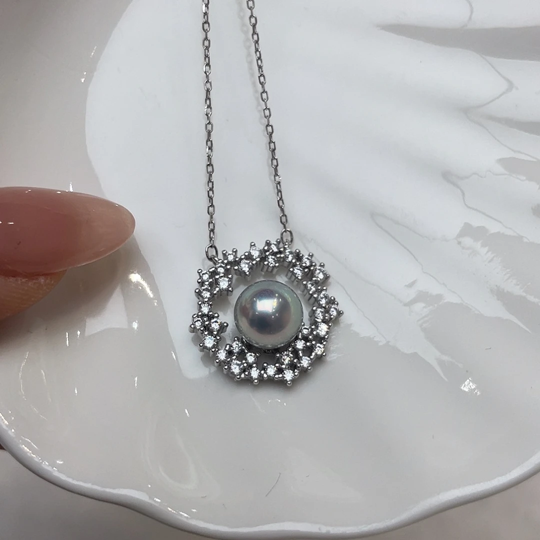 海水珍珠颈饰银S925镶嵌