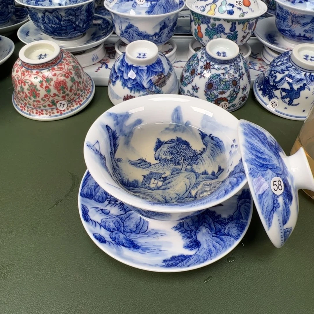 陶瓷景德镇纯手工纯手绘茶具木木58