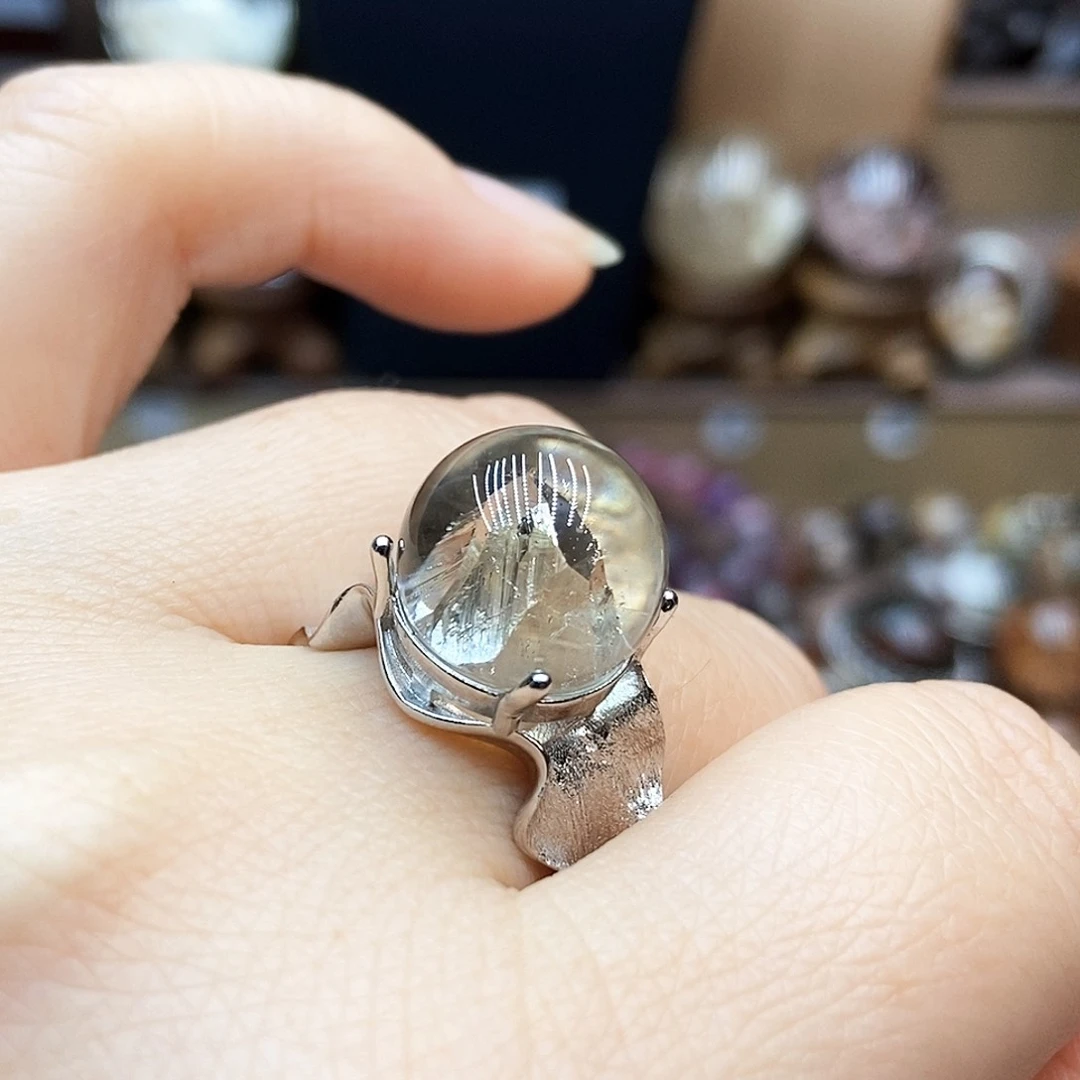 水晶戒指银S925镶嵌白****?