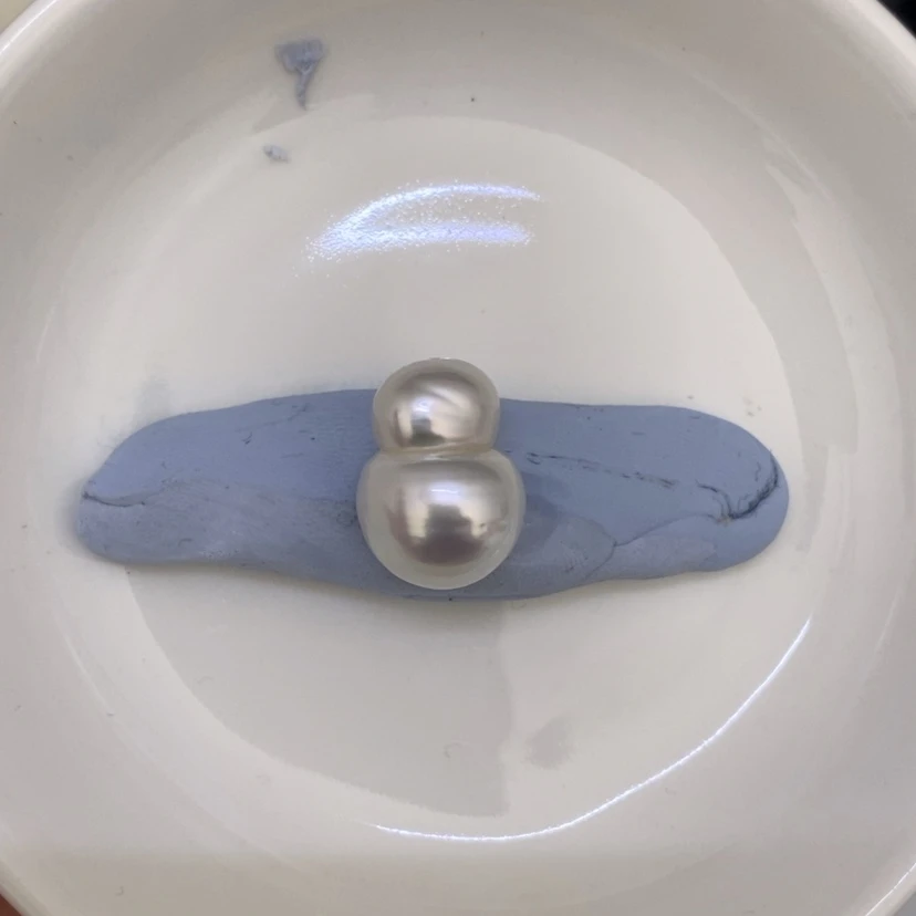 【闪购商品】海水珍珠裸珠未镶嵌轰**澳白裸珠可定制14-15mm兔