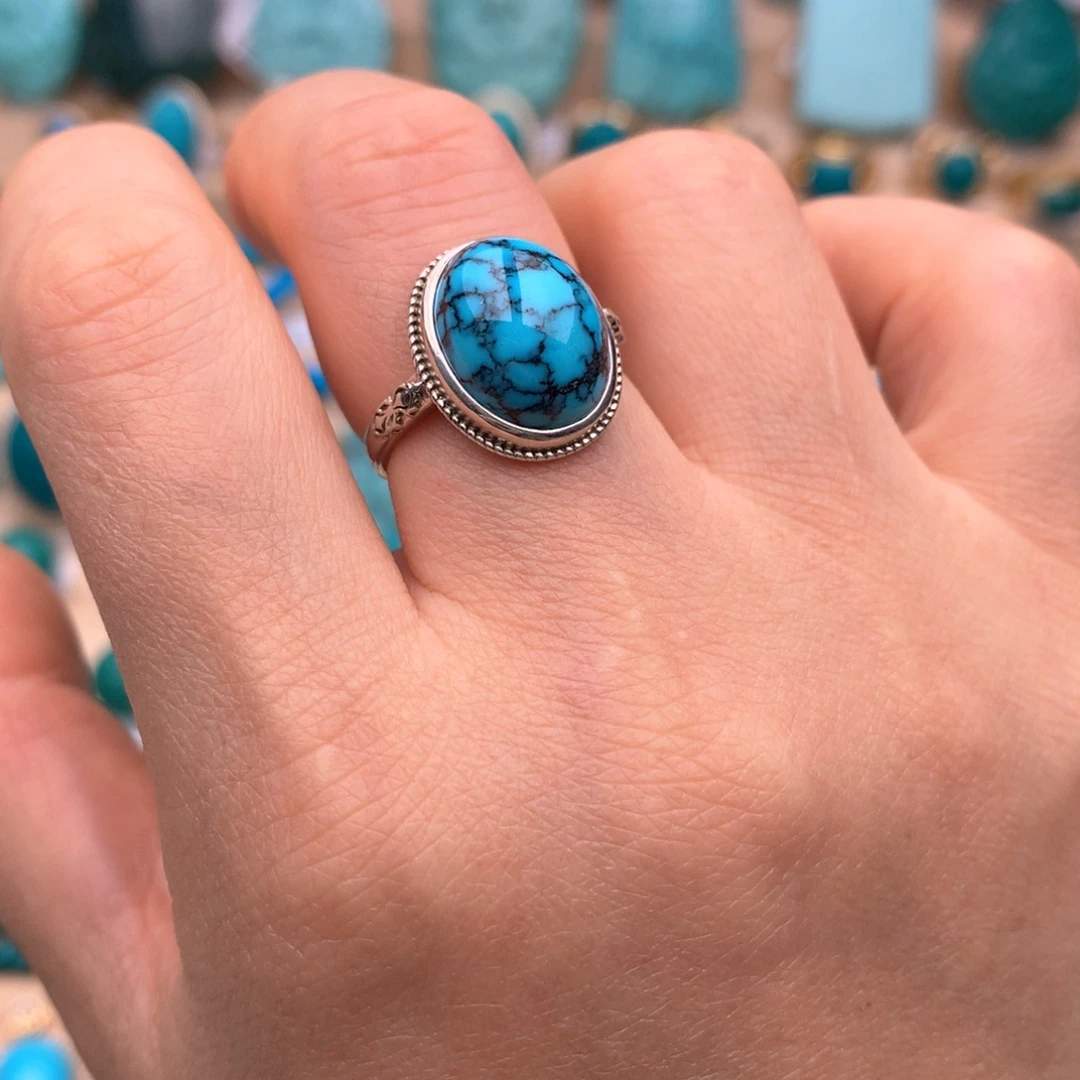 绿松石银S925镶嵌珠宝奇石