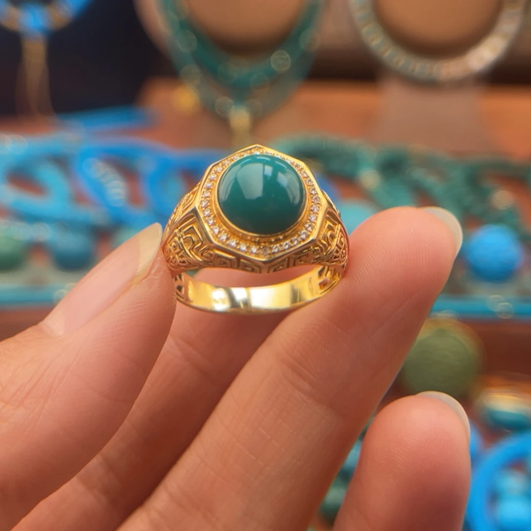 绿松石18K金镶嵌配饰