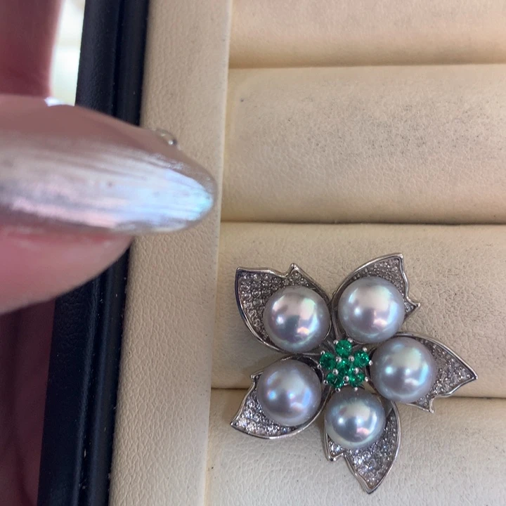 颈饰银S925镶嵌海水珍珠