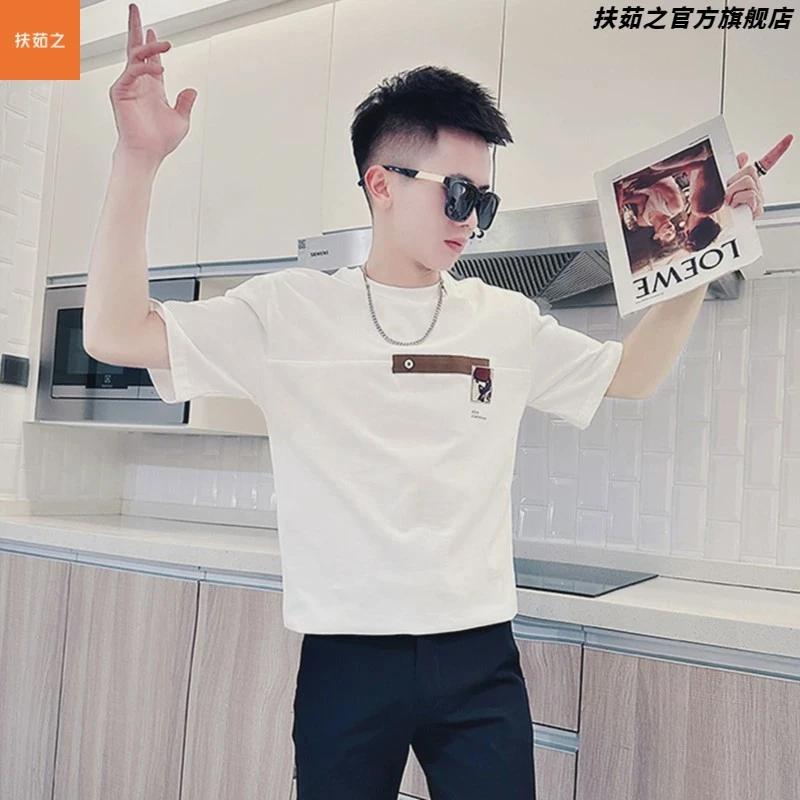 痞帅炸街短袖恤男装潮流半袖体恤2025新款夏季高级感潮牌上衣