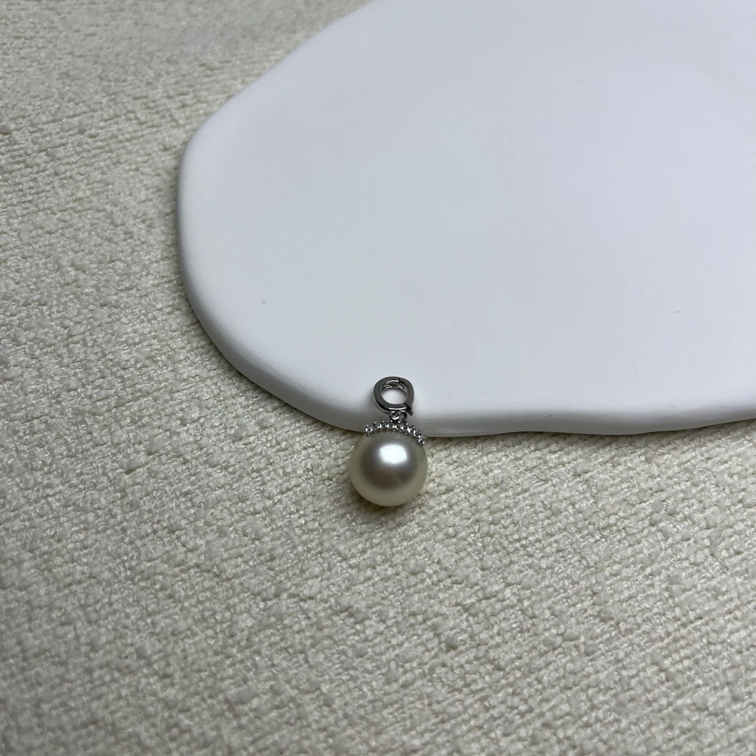 睫毛款海水金珠吊坠配万能扣