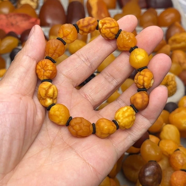琥珀未镶嵌裸石天然蜜蜡手串
