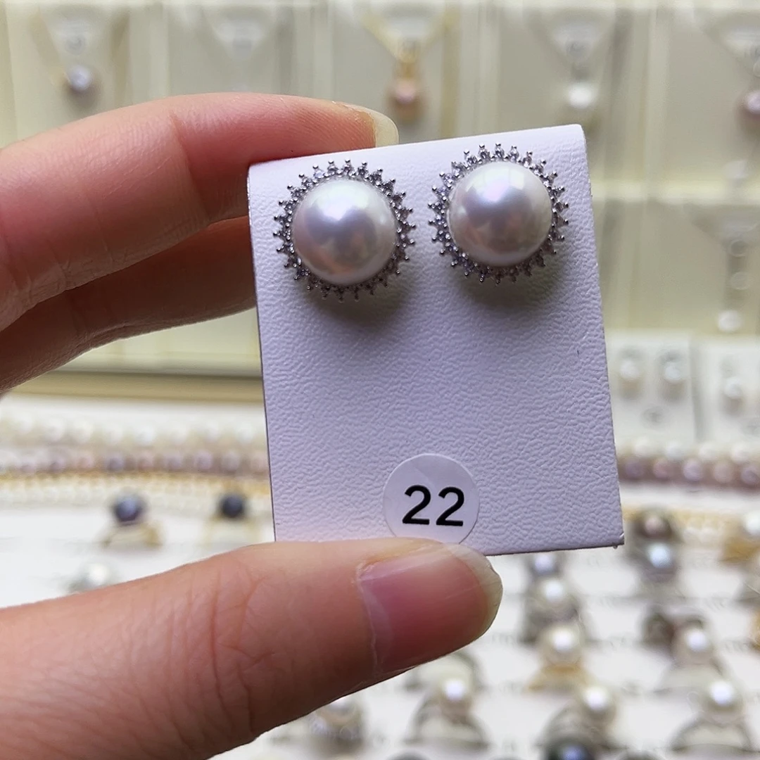 耳饰淡水珍珠银S925镶嵌