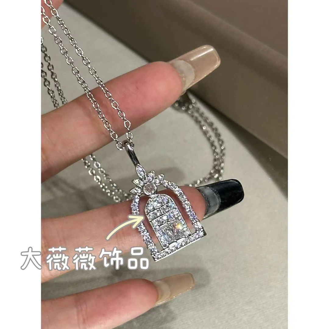 铜合金项链 轻奢小众幸福之门项链-4749