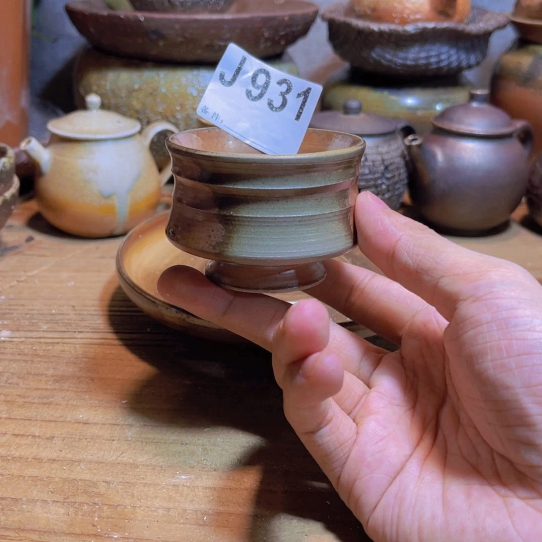 纯手工制作工艺（柴烧）裸烧纯手工制作柴烧杯931