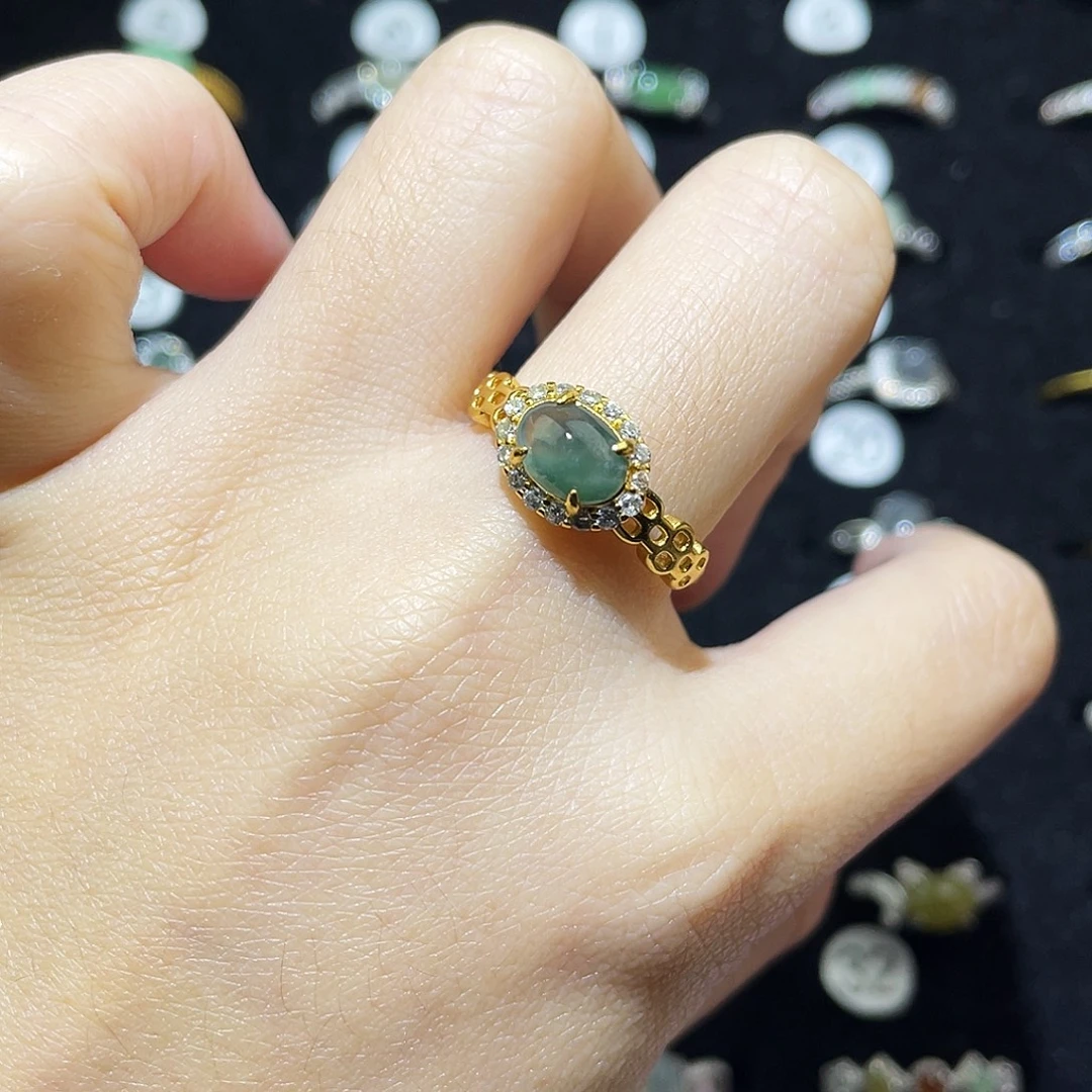 翡翠未镶嵌戒指戒指